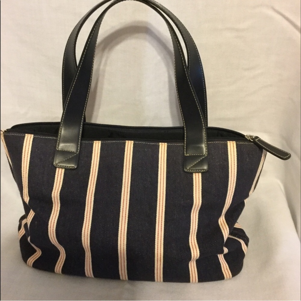Andrew Jones New York Blue & Tan Denim Handbag - Picture 2 of 7